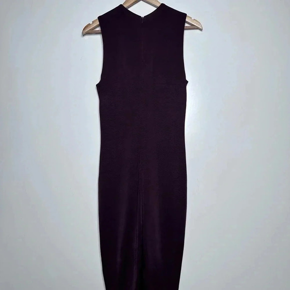 T by Alexander Wang Burgundy Sleeveless Sheath Midi Dress Size Small - Picture 5 of 8